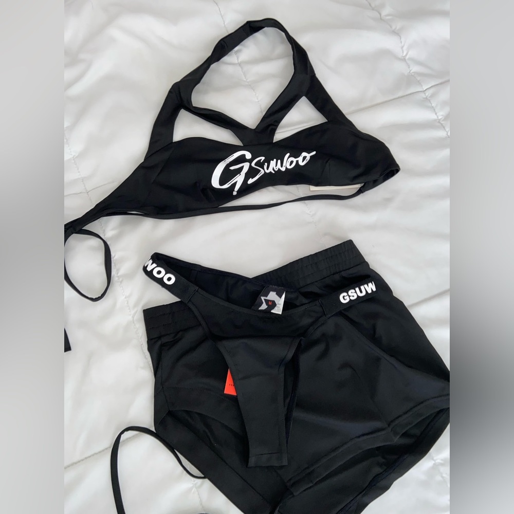 Black Bikini Skirt Set Gsuwoo